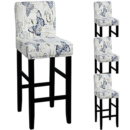TFlower - 4 fundas de taburete de bar con respaldo extensible, funda para silla de bar, alto comedor, protección para asiento o taburete de bar #3 TFlower - 4 fundas de taburete de bar con respaldo extensible, funda para silla de bar, alto comedor, protección para asiento o taburete de bar #3