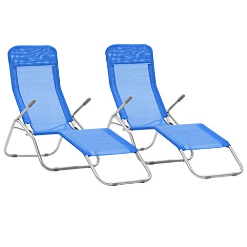 Tidyard 2xTumbonas Plegable de Jardín Exterior con Respaldo Ajustable para Jardín Balcón Patio Piscina Terraza,Estructura Basculante,Carga Máxima 120kg,142x60x97cm Azul Tidyard 2xTumbonas Plegable de Jardín Exterior con Respaldo Ajustable para Jardín Balcón Patio Piscina Terraza,Estructura Basculante,Carga Máxima 120kg,142x60x97cm Azul