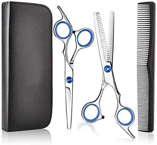 Tijeras Peluqueria Profesional, Tijeras para el Cabello Barbero Tijeras de Peluquería Tijera de Corte de Pelo Acero Inoxidable con Peine y Funda para Hombres y Mujeres Tijeras Peluqueria Profesional, Tijeras para el Cabello Barbero Tijeras de Peluquería Tijera de Corte de Pelo Acero Inoxidable con Peine y Funda para Hombres y Mujeres