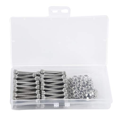 Tornillos y Tuercas M6*30mm Tornillos Allen Acero Inoxidable 304 Tornillo Cabeza Hexagonal Hexágono Externo Pernos Tornillo Hexagonal Pernos y Tuercas(Perno 30PCS, Tuerca 30PCS) Tornillos y Tuercas M6*30mm Tornillos Allen Acero Inoxidable 304 Tornillo Cabeza Hexagonal Hexágono Externo Pernos Tornillo Hexagonal Pernos y Tuercas(Perno 30PCS, Tuerca 30PCS)