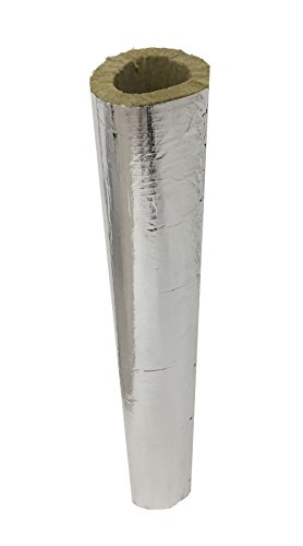 Tubo de lana de roca con aluminio, aislante para tubos de estufa, todas las dimensiones (Ø 150 MM)