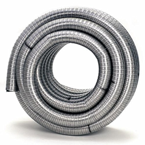 Tubo flexible de una pared para chimenea o estufa (acero inoxidable, DN 130 mm)