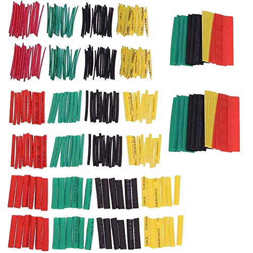 Tubos termorretráctiles 2:1, 328 piezas de protección de aislamiento retardante de llama, funda de cable termorretráctil, 4 colores 8 tamaños Tubos termorretráctiles 2:1, 328 piezas de protección de aislamiento retardante de llama, funda de cable termorretráctil, 4 colores 8 tamaños