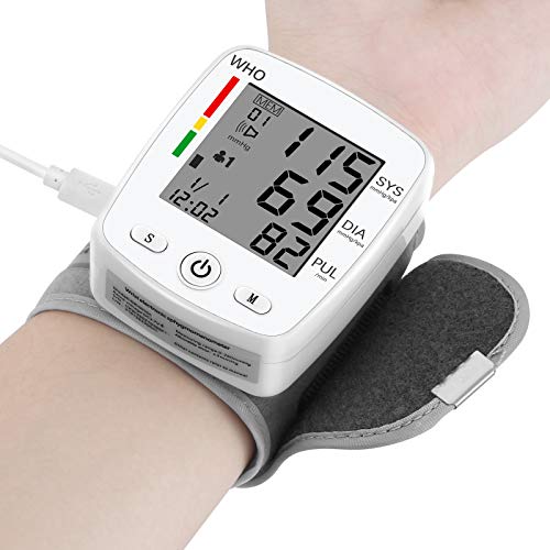 U-Kiss Tensiómetro de muñeca, monitor de presión sanguínea para el hogar o portátil (white)