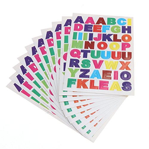 ULTNICE 10 Sheet Alphabet Stickers Colourful Letter Stickers for Scrapbooking A to Z