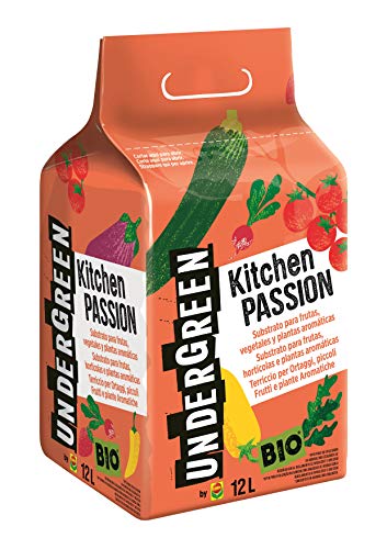 UNDERGREEN Kitchen Passion Frutas, Vegetales y Plantas aromáticas, Apto para Agricultura ecológica, Substrato de Cultivo, 12 L, 12L