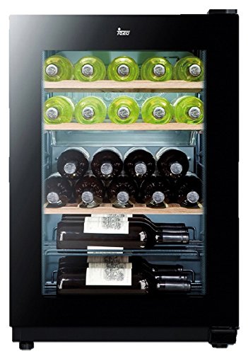 Vinoteca - Teka RV 250B, 25 botellas, Iluminación LED, 5 estantes, 90W, Negro