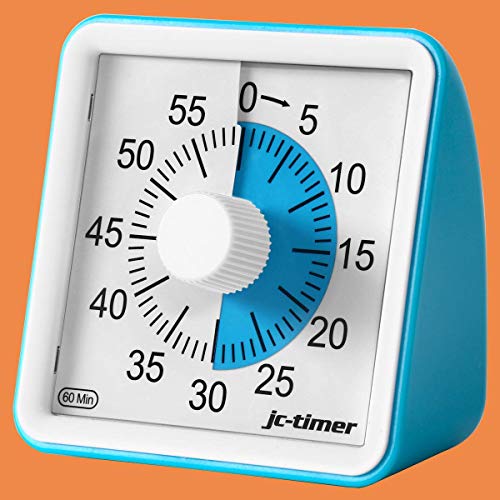 Wanxian Time Timer, 60 Minute Visual Analog Timer, Silent Ticking Countdown Clock para Cocina, Oficina, Aula, Herramienta de gestión del Tiempo para niños, Adultos