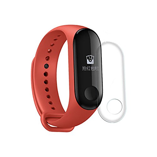 WARMWORD Protector de Pantalla Xiaomi Mi Band 3, Protector de Pantalla de Repuesto de Alta sensibilidad Full Coverage 3D Curvado Superficie Transparente Claro Pantalla Película de protección,2PC