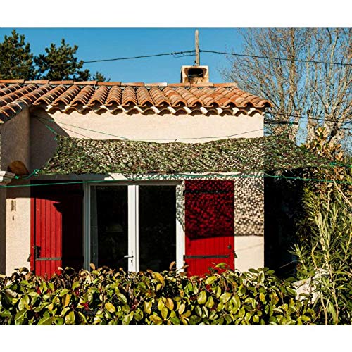 WerkaPro 11111 - Toldo calado de 120 g/m2, poliéster, rectangular, 4 x 5 m, color verde camuflaje para balcón, terraza y jardín