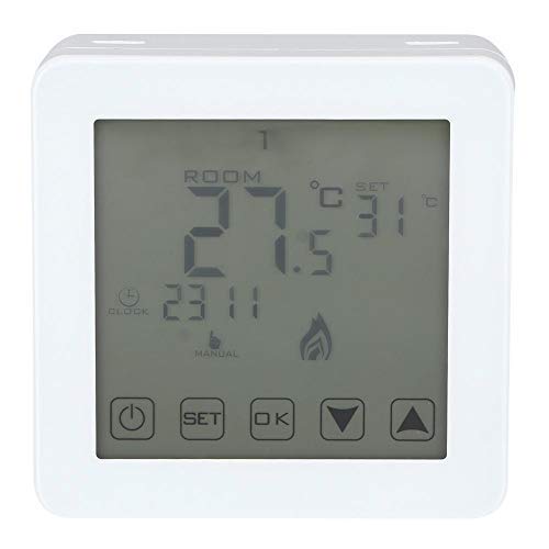 Wifehelper Termostato Digital - Pantalla LCD programable montada en la Pared Termostato de calefacción eléctrica Digital Controlador de Temperatura Ambiente