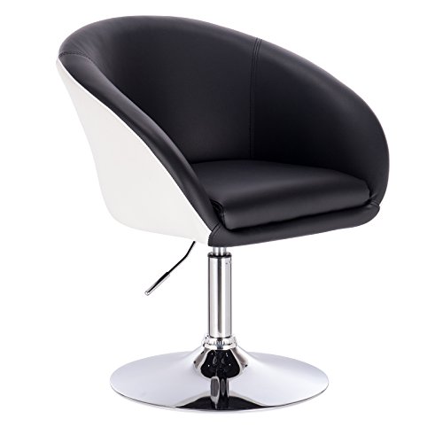 WOLTU 1x Taburete de Bar Altura Ajustable Acero Cromado, Cuero Sintético Taburete bajo Sillas Bar Taburete Peluquería Silla de Escritorio Negro+Blanco BH10szw-1 WOLTU 1x Taburete de Bar Altura Ajustable Acero Cromado, Cuero Sintético Taburete bajo Sillas Bar Taburete Peluquería Silla de Escritorio Negro+Blanco BH10szw-1