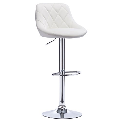 WOLTU 1x Taburete de Bar con Respaldo Cuero Sintético Taburetes Alto Cocina Regulable en Altura Taburete Giratorio Sillas Bar Taburete de Escritorio Blanco BH23ws-1 WOLTU 1x Taburete de Bar con Respaldo Cuero Sintético Taburetes Alto Cocina Regulable en Altura Taburete Giratorio Sillas Bar Taburete de Escritorio Blanco BH23ws-1