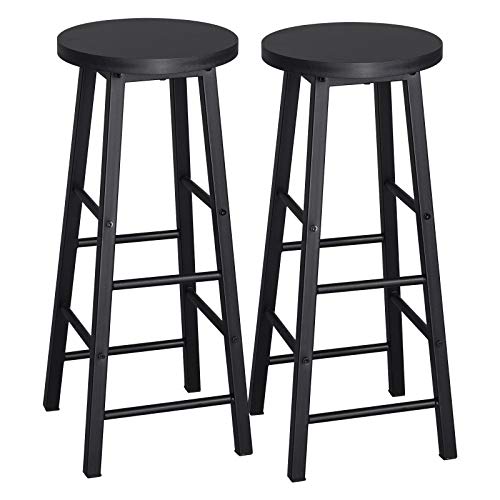 WOLTU 2X Taburete de Bar Muebles Cocina Silla de Comedor Taburete Alto para Salon Cocina Estructura de Metal, MDF Negro BH130sz-2 WOLTU 2X Taburete de Bar Muebles Cocina Silla de Comedor Taburete Alto para Salon Cocina Estructura de Metal, MDF Negro BH130sz-2
