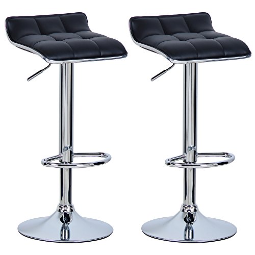 WOLTU 2X Taburetes de Bar Cuero Sintético Taburetes Alto Cocina Regulable en Altura Taburetes Giratorio Sillas Bar Tapizada Taburete de Trabajo Negro BH28sz-2 WOLTU 2X Taburetes de Bar Cuero Sintético Taburetes Alto Cocina Regulable en Altura Taburetes Giratorio Sillas Bar Tapizada Taburete de Trabajo Negro BH28sz-2