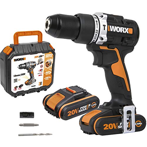 Worx WX352 Taladro Percutor Brushless 20V 2.0Ah 2 Bat