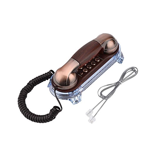 wosume 【????? ?????? ?????????】 Teléfono montado en la Pared, teléfono Retro Antiguo Teléfono con Cable Moda de línea Fija para el hogar Hote(Rojo)