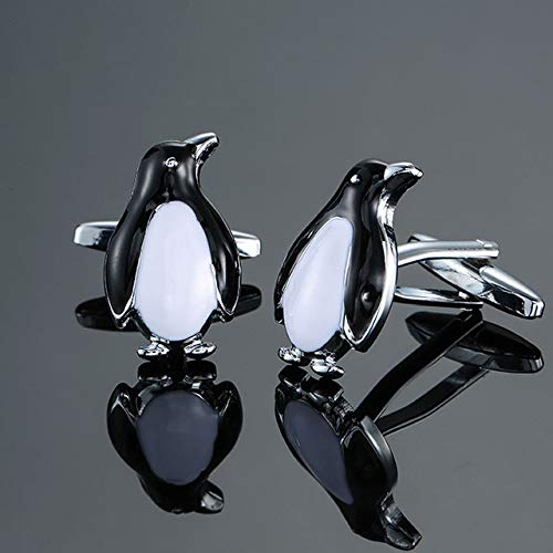 WXWXYS Nuevos Gemelos Estilo Animal Gemelos Camisa Francesa para Hombres Gemelos, pingüino
