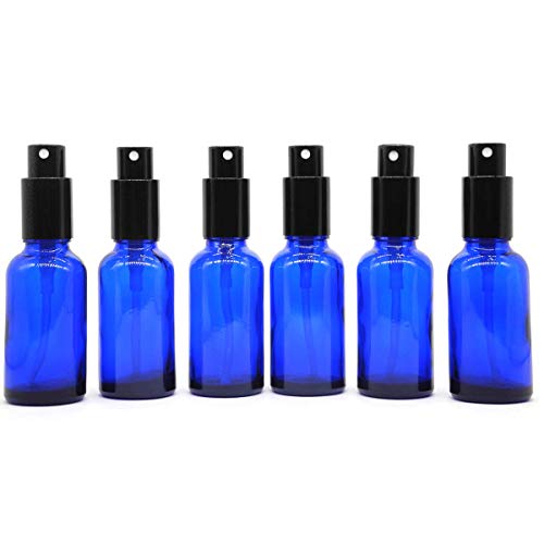 Yizhao Azul Pulverizador Cristal 30ml, Glass Spray Bottles con [Atomizador],para Aceites Esenciales, Mezclas de Aromaterapia, Perfumes, Masajes, Líquidos Químicos, Farmacéutico– 6Pcs