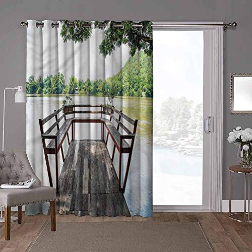 YUAZHOQI - Cortinas correderas para puerta de patio, viajes, terraza en la orilla del río, 100 x 96 pulgadas, decoración del hogar moderna para niños guardería (1 panel) YUAZHOQI - Cortinas correderas para puerta de patio, viajes, terraza en la orilla del río, 100 x 96 pulgadas, decoración del hogar moderna para niños guardería (1 panel)