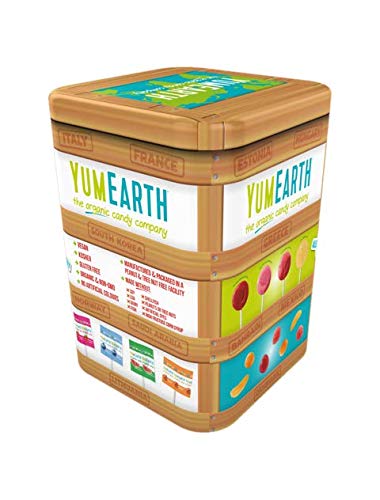 Yumearth lata surtido de 50 piruletas ecológicas de 8 sabores edición limitada 2021