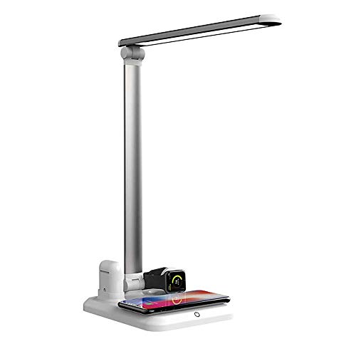 YXY-Tech - Cargador inalámbrico con lámpara LED de escritorio, estación de carga Qi 4 en 1 para Apple Watch 4/3/2/1 AirPods iPhone XS/XS Max/XR/X/8/8 Plus Samsung, 3 niveles de brillo de luz diurna YXY-Tech - Cargador inalámbrico con lámpara LED de escritorio, estación de carga Qi 4 en 1 para Apple Watch 4/3/2/1 AirPods iPhone XS/XS Max/XR/X/8/8 Plus Samsung, 3 niveles de brillo de luz diurna