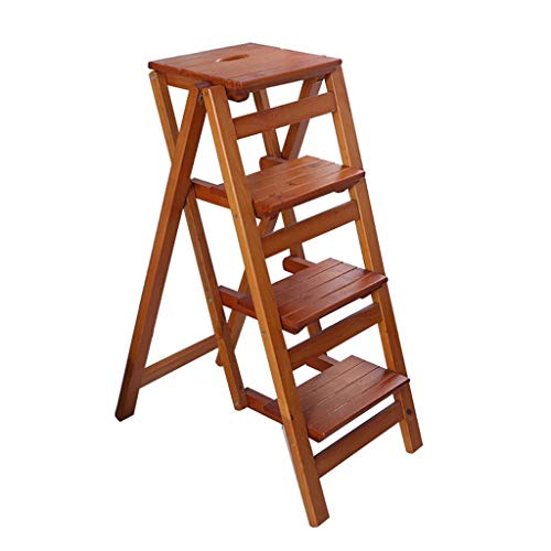 ZHJBD Furniture Stool/Aprender Escalera Plegable Taburete de Madera de Pino Escaleras de Mano Ligero Multiuso Escalera de la Banda de rodamiento de Inicio Biblioteca Loft (Size : 4 Tier)
