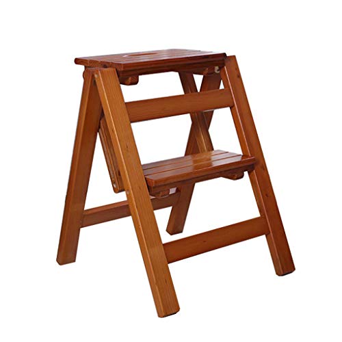 ZHXZHXMY Simple family stool Aprender escalera plegable taburete de madera de pino Escaleras de mano ligero multiuso Escalera de la banda de rodamiento de inicio Biblioteca Loft ( Size : 2 tier )