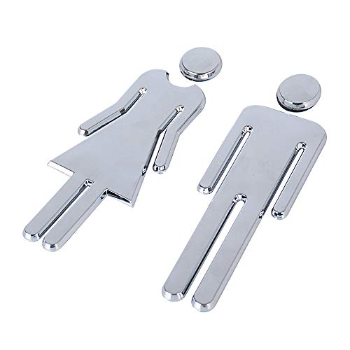 12cm Señales de Baño Signos de Baño Mujer Hombre Cartel de Baño para Aseos Placas para Puertas Baño WC para Cafetería Restaurante Centro Comercial Hotel (Color Plateao) 12cm Señales de Baño Signos de Baño Mujer Hombre Cartel de Baño para Aseos Placas para Puertas Baño WC para Cafetería Restaurante Centro Comercial Hotel (Color Plateao)