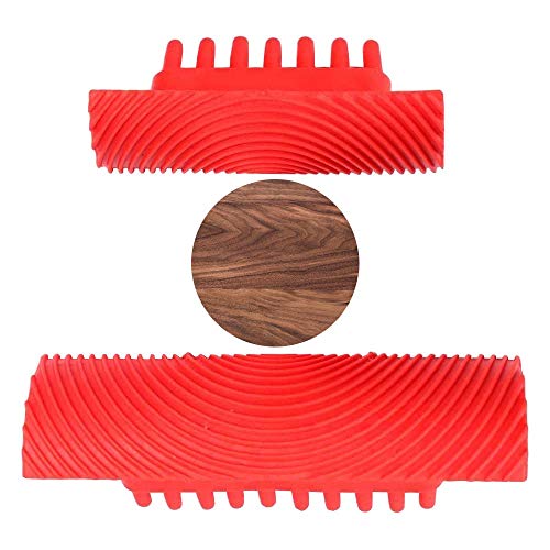 2 Pcs Grano de Madera Grano de Goma Patin Pintura Efectos, DIY Decoracion de La Pared Herramientas, DIY M-forme Outil de Peinture en Caoutchouc Murale Veinure Grain de Bois Boisette Peigne Decor Art 2 Pcs Grano de Madera Grano de Goma Patin Pintura Efectos, DIY Decoracion de La Pared Herramientas, DIY M-forme Outil de Peinture en Caoutchouc Murale Veinure Grain de Bois Boisette Peigne Decor Art