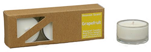 3 beduftete velas Grapefruit Natural de planta Cera en cristal recicladas Fundas, beduftet con aceites esenciales