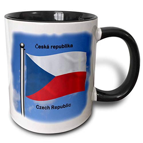 330ML Taza de cerámica Tazas de café La bandera de la República Checa ondeando contra el cielo con la República Checa