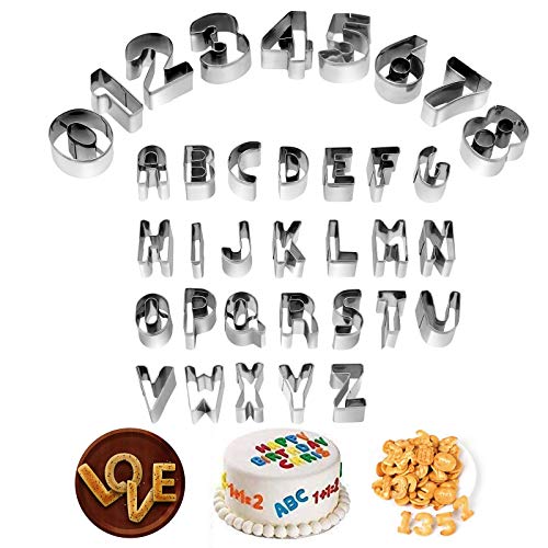 35 Piezas Cortadores de Galletas en Forma de Letras y Números, Juego de Moldes para Galletas Figuras y Letras, Moldes de Pastelería para Fiestas y Cumpleaños, Utensilios de Cocina de Acero Inoxidable 35 Piezas Cortadores de Galletas en Forma de Letras y Números, Juego de Moldes para Galletas Figuras y Letras, Moldes de Pastelería para Fiestas y Cumpleaños, Utensilios de Cocina de Acero Inoxidable