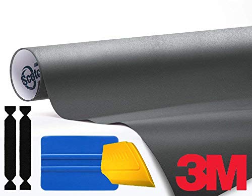 3M 1080 - Rollo de vinilo con liberación de aire con conjunto de herramientas, color negro mate