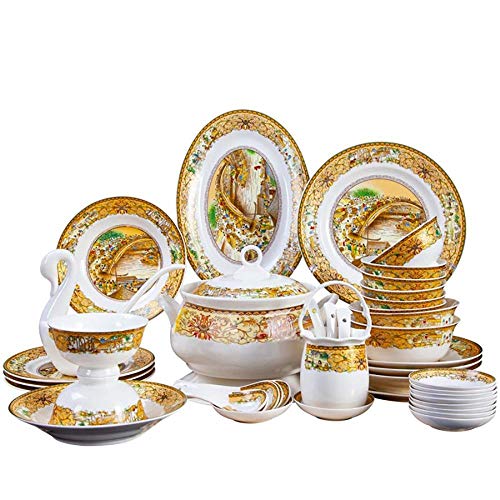60 pieza de marfil platos de porcelana blanca. Conjunto del desayuno, vajilla, artículos de vajilla de cerámica, vajilla de cerámica, loza,28