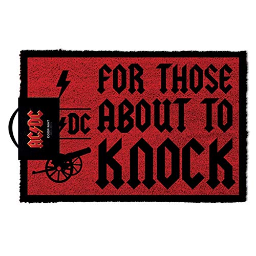 AC/DC Felpudo para los Que están Cerca de Golpear, Fibra de Coco, Multicolor, 40 x 60 cm AC/DC Felpudo para los Que están Cerca de Golpear, Fibra de Coco, Multicolor, 40 x 60 cm