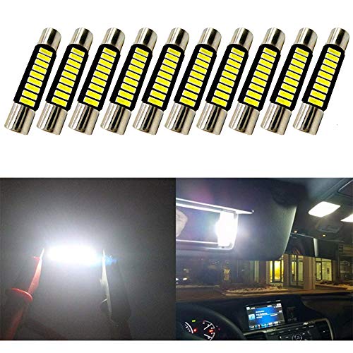 ALOPEE Paquete de 10-100 lúmenes Xenon Blanco 30MM (1.18") - 31MM (1.25") 12V LED Festoon Light 4014 9-SMD Visor Solar Lámparas LED para Espejo del vehículo 6615F 6614F 3021 3022 3175 T-2 SF6 / 6 ALOPEE Paquete de 10-100 lúmenes Xenon Blanco 30MM (1.18") - 31MM (1.25") 12V LED Festoon Light 4014 9-SMD Visor Solar Lámparas LED para Espejo del vehículo 6615F 6614F 3021 3022 3175 T-2 SF6 / 6