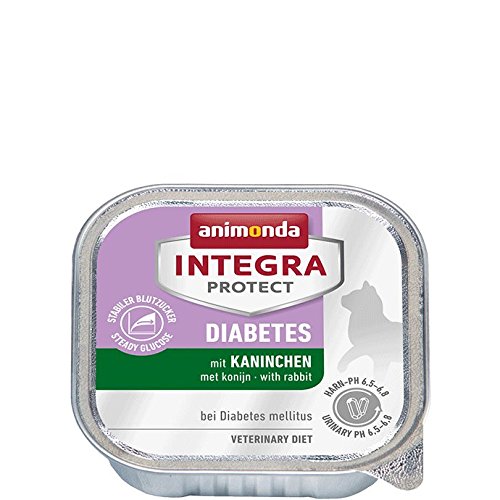 animonda Integra Protect Diabetes para gatos, comida dietética para gatos, comida húmeda para gatos con diabetes mellitus, con conejo, 16 x 100 g
