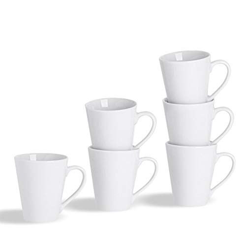 Argon Tableware Juego de Tazas Blancas para el café o té - 285 ml - Pack de 12