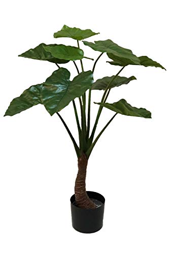 artplants.de Alocasia calidora Artificial XABIA, Verde, 90cm - Alocasia Decorativa - Planta Falsa