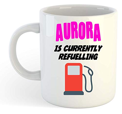 Aurora is Currently Refuelling - Taza de desayuno, color rosa