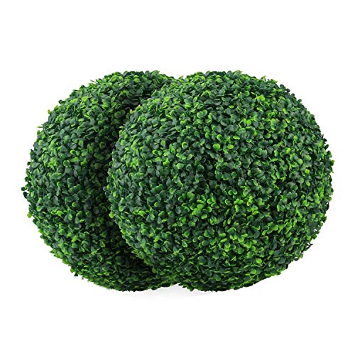 Basage 2 Piezas 15,7 Pulgadas Planta Artificial Topiary Ball Bolas Decorativas de Boj de ImitacióN para Patio Trasero, BalcóN, JardíN, DecoracióN de Boda