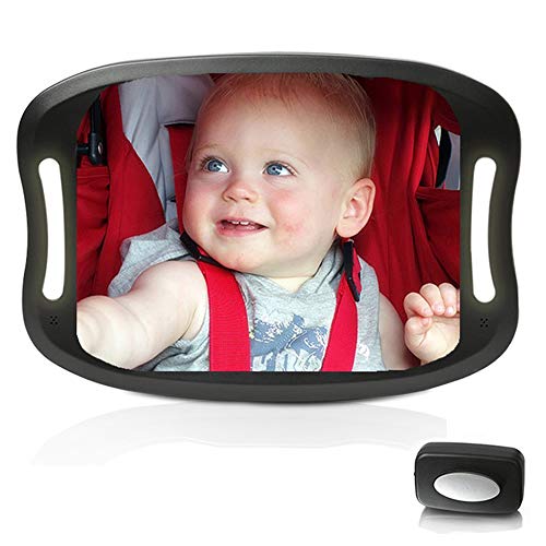 Bebé Coche Espejo, Espejo Retrovisor Bebé en Coche Espejo Retrovisor Coche Bebe Luz LED con Mando Distancia Vigilar Para ver Fácilmente Todos Los Movimientos Del Bebé, Ajuste de 360 Drados Bebé Coche Espejo, Espejo Retrovisor Bebé en Coche Espejo Retrovisor Coche Bebe Luz LED con Mando Distancia Vigilar Para ver Fácilmente Todos Los Movimientos Del Bebé, Ajuste de 360 Drados