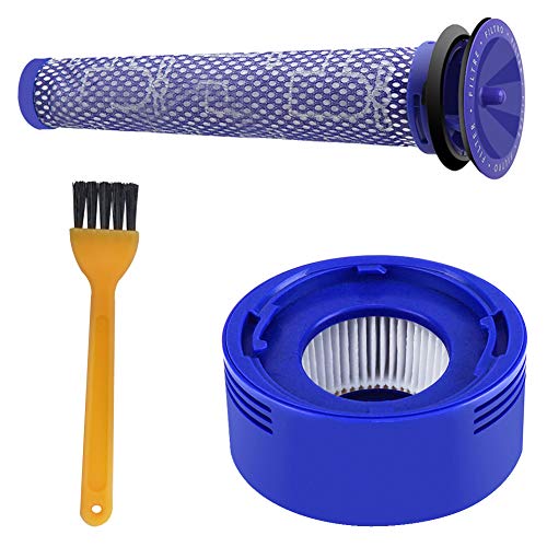 Blue Power Kit de Filtro de Reemplazo Compatible Dyson V8 V7 Pre y Post Filtro de Motor Animal y Juego de Vacío sin Cable Absoluto, Reemplazar # DY-96566101, DY-96747801