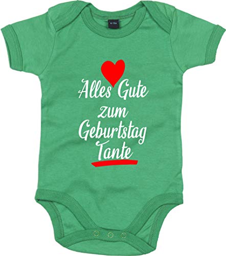 Body de manga corta para bebé con texto en alemán "Alles Gute zum Geburtstag Tante" Kellygreen 3-6 Meses