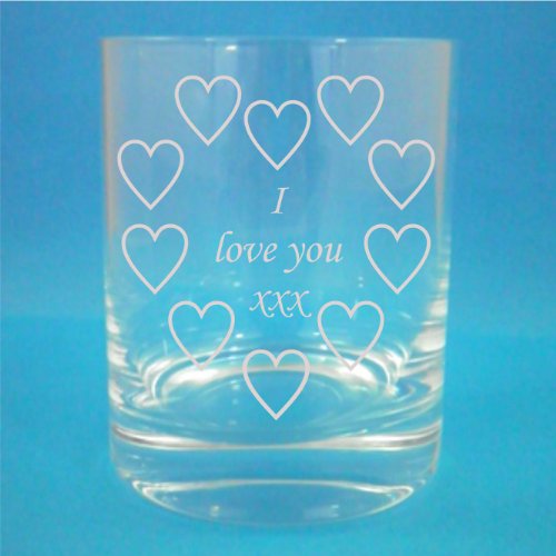 Bohemia Crystal Vaso de whisky con texto en inglés "I Love You", perfecto
