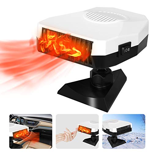 Calentador de Coche Portátil 12 V/150 W Ventilador y Calefacción Descongelador de Coche, Enchufe para Mechero con Soporte Giratorio de 360 Grados Calentador de Coche Portátil 12 V/150 W Ventilador y Calefacción Descongelador de Coche, Enchufe para Mechero con Soporte Giratorio de 360 Grados