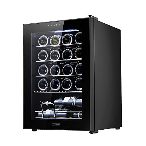 Cecotec Vinoteca GrandSommelier 20000 Black Compressor. 20 Botellas, Compresor, Alto Rendimiento garantizado, Temperatura Regulable, Clase de eficiencia energética A