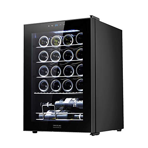 Cecotec Vinoteca GrandSommelier 20000 Black Compressor. 20 Botellas, Compresor, Alto Rendimiento garantizado, Temperatura Regulable, Clase de eficiencia energética A Cecotec Vinoteca GrandSommelier 20000 Black Compressor. 20 Botellas, Compresor, Alto Rendimiento garantizado, Temperatura Regulable, Clase de eficiencia energética A