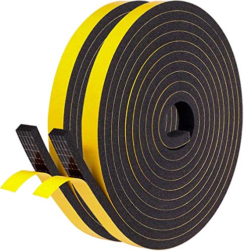 Cinta de sellado de espuma con adhesivo Ventana de alta densidad de puerta Excluidora Selladora de burletes 12 mm de ancho x 6 mm de espesor, total 8 m de largo (2 rollos de 4 m de largo cada uno) Cinta de sellado de espuma con adhesivo Ventana de alta densidad de puerta Excluidora Selladora de burletes 12 mm de ancho x 6 mm de espesor, total 8 m de largo (2 rollos de 4 m de largo cada uno)